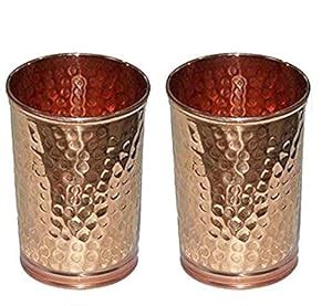 Buy Siddhivinayak Copper Hammered Tumbler Glass for Ayurvedic Health ...