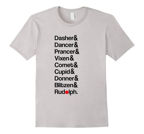 Santa Claus Reindeer Names List Funny Christmas Shirt Sleigh