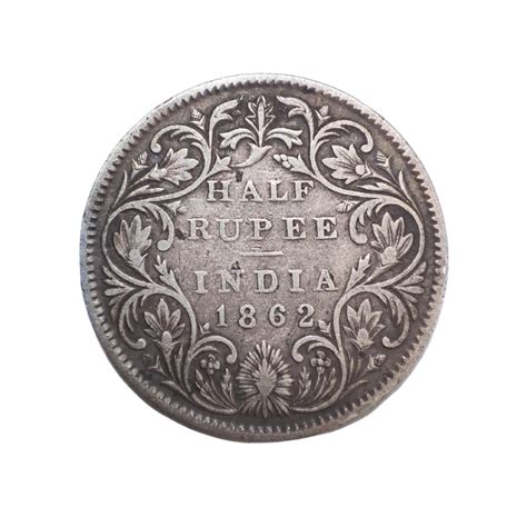 Half Rupee 1862 Victoria Queen Silver Coin | Rare – Collection Bazzar
