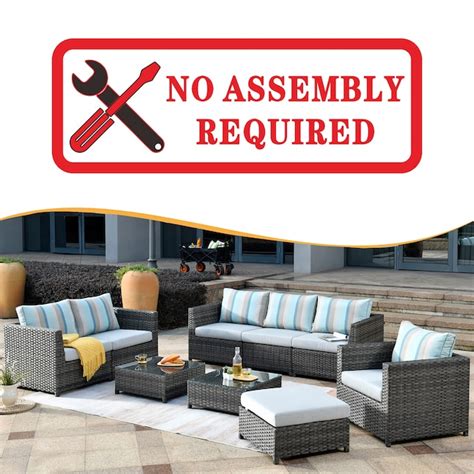 Ovios 9-Piece Rattan Patio Conversation Set with Multiple Colors ...