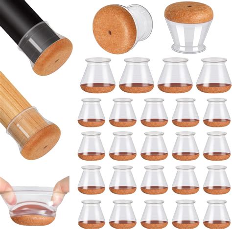 24PCS Upgraded Silicone Chair Leg Floor Protectors for Hardwood Floors ...