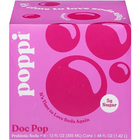 poppi Prebiotic Soda 4 pk Cans - Doc Pop - Shop Soda at H-E-B