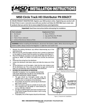 Fillable Online MSD Circle Track HEI Distributor PN 8362CT Fax Email ...