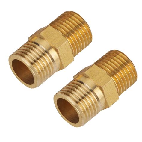 Hex Nipple, 20 Pcs 1/8 BSP to 1/8 BSP External Thread Brass Pipe Hex ...
