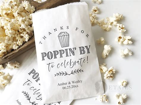 Personalized Popcorn Bags, Wedding Favor Bags, Popcorn Buffet Bags ...