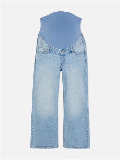 Womens Light Blue Maternity High-Waisted Denim Jeans | Primark