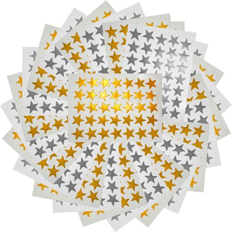 3500 Count Star Stickers for Paper Notebook, Journal Gold Silver Self ...