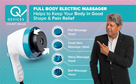 Q DEVICES Portable Electric Handheld Full Body Massager with 4 Massage ...