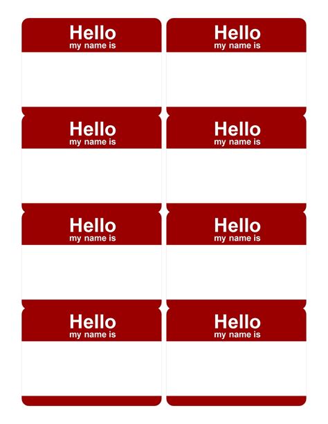Name Tag Templates Printable - Printable Free Templates