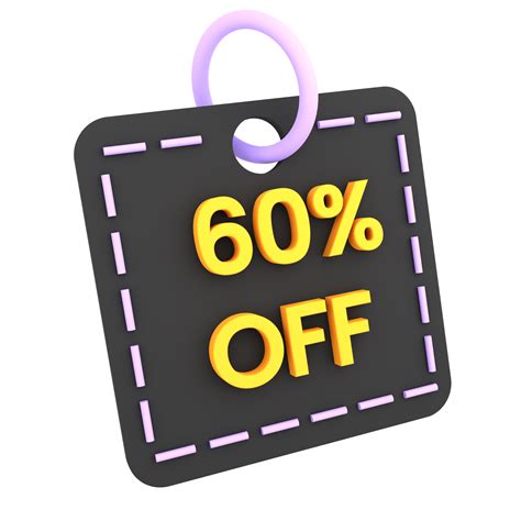 3d discount 40 50 60 off sale tag icon ecommerce illustration 9590384 PNG