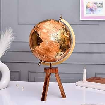 CraftVatika 10 inch Educational World Globe with Heavy Metal and Wooden ...
