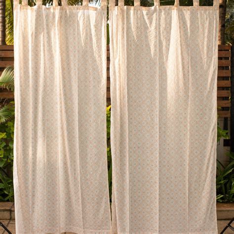 White Bandhani Jaipuri Lurex Curtain for Doors & Windows - Loops ...