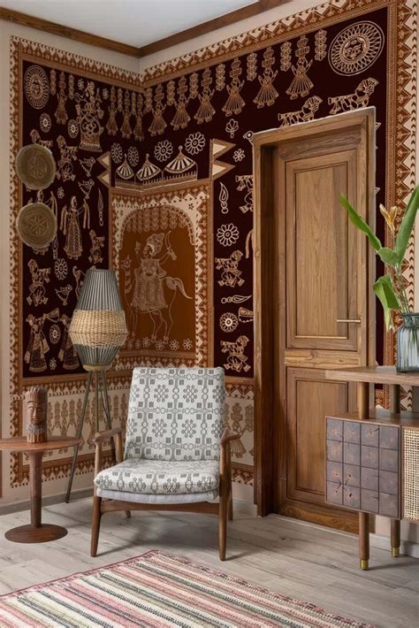 Mata Ni Pachedi, Popular Indian Art Wallpaper Mural, Customized ...