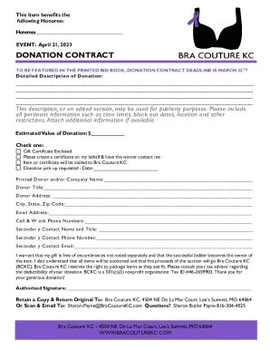 Fillable Online Donation Agreement: Definition & Sample Fax Email Print ...