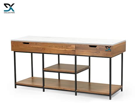 Zenith Wooden TV Unit | Open TV Unit with Storage | Hallway Counter