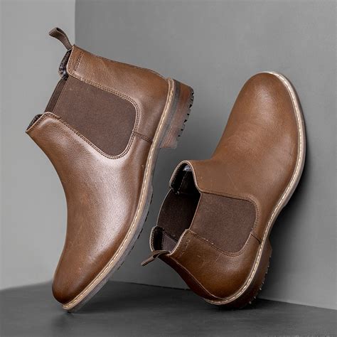 Genuine Leather Chelsea Boots for Men | Soft Cushioned Insole, Slip-Re ...