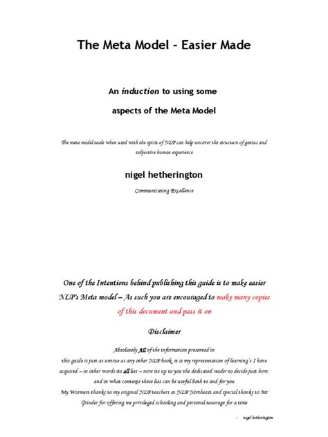 Image result for NLP MetaModel Explained