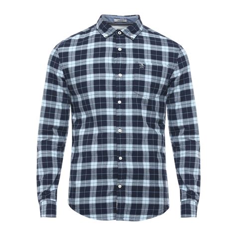 Buy Men Dark Blue Slim Checks Long Sleeve Casual Shirts Online - 563940 ...