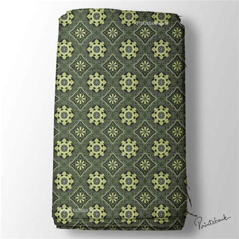 Grass Green Motif Jaal Digital Printed Clothing Material – Printsbank