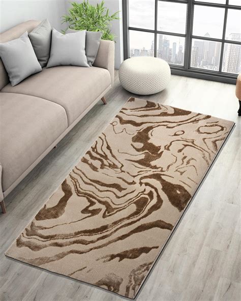 Aura Marble Print Light Gold Washable Carpet for Living Room – Grhamoy