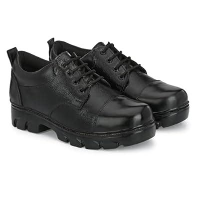 Buy SHOE DAY Leather Police Shoes Uniform Shoes Dress for Men OX4020 ...