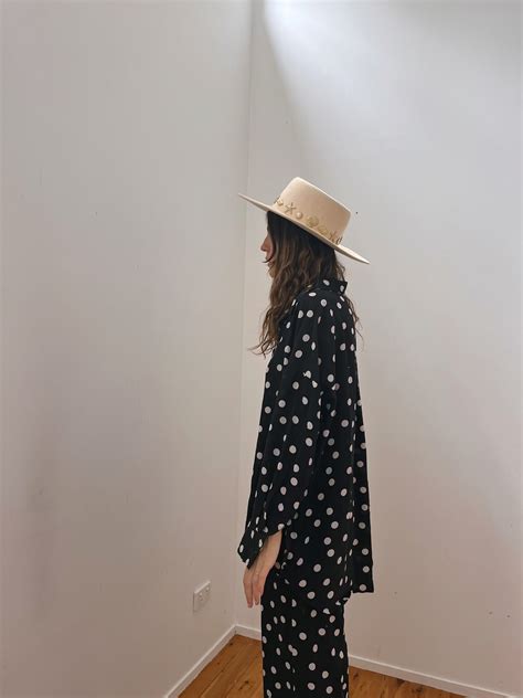 The Dylan Oversized Shirt Shirt ‘polka dots’ | Black & White – häll störe
