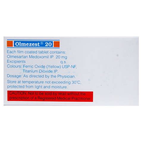 Olmezest 20 Tablet | Uses, Side Effects, Price | Apollo Pharmacy