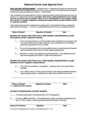 Image result for USC Reduced Course Load Form