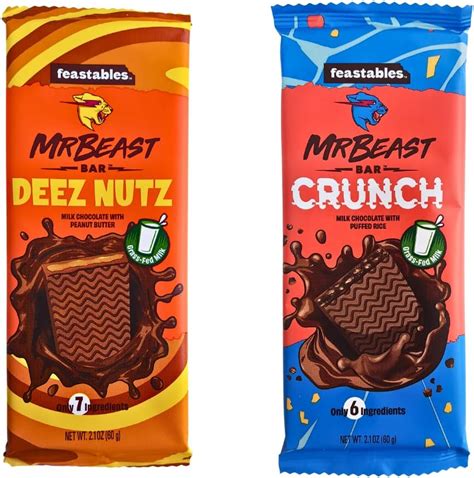 Feastables Mr Beast Bar Crunch & Deez Nutz India | Ubuy
