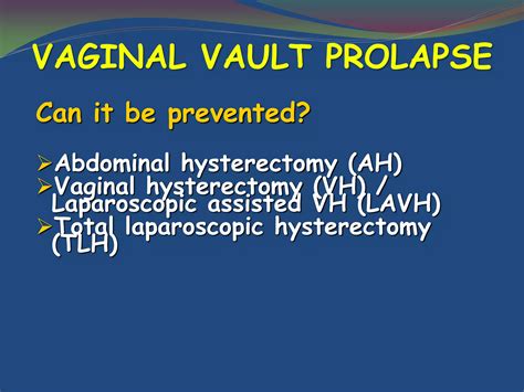 Preventing vault prolapse after hysterectomy | PDF