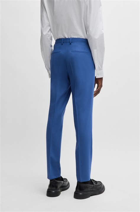 HUGO - Slim-fit suit in performance-stretch fabric - Blue