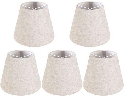 GO&SO Natural Linen Mini Lamp Shades for Chandelier,Clip on Lamp Shade ...