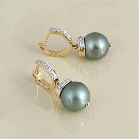 June Gold Diamond and Tahitian Pearl Drop Earrings – MOI - Boutique ...