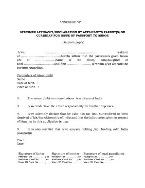 Annexure D For Minor Passport Filled Sample 2020-2026 - Fill and Sign ...