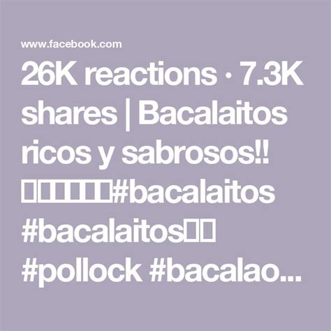 26K reactions · 7.3K shares | Bacalaitos ricos y sabrosos!! 👌🏼 ️😋😋😋# ...