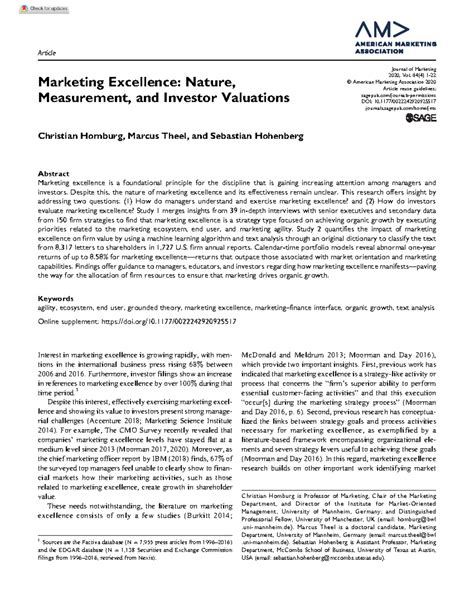 Homburg-et-al-2020-marketing-excellence-nature-measurement-and-investor-valuations - Article ...