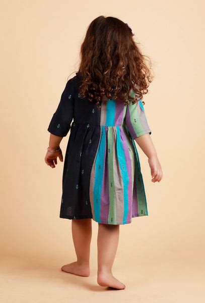 Blue Striped Flared Dress – TJORI