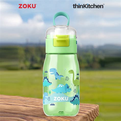 Buy Zoku Green Dino Kids Flip Gulp Bottle Online at thinKitchen