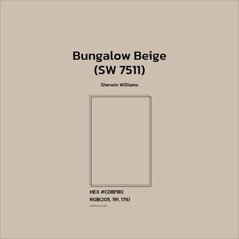 Sherwin Williams Bungalow Beige (SW 7511) Paint - color codes, matching ...