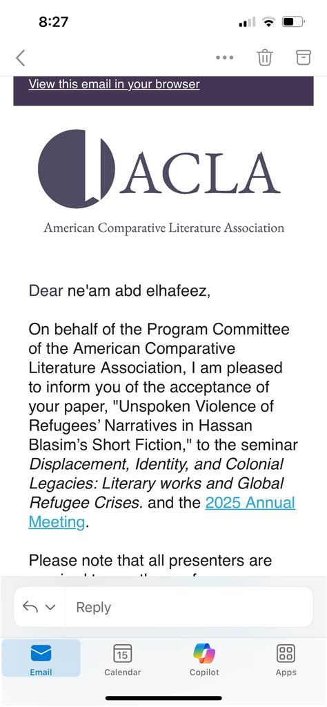 I am pleased to share that I will be participating in the ACLA ...