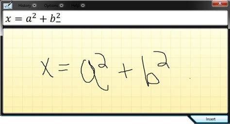 Math Input Tool 的图像结果