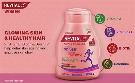 Buy Revital H for Woman with Multivitamins, Calcium, Zinc & Natural ...