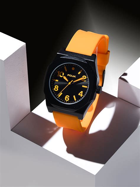 FCUK Men Black Dial & Orange Straps Analogue Watch- FK0012C - Price History
