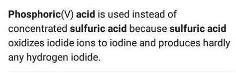 Hii guys .... Here is your question... Why Phosphoric acid is preferred ...