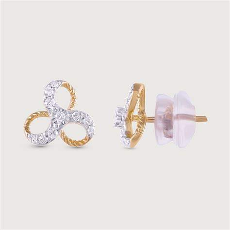 Bold Glimmer Gold & Diamond Stud Earrings