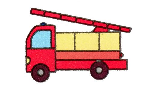 消防车简笔画,绘画图片,儿童文艺-绘艺素材网