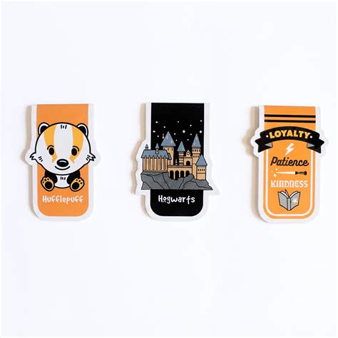 Official Harry Potter Hufflepuff House Themed Magnetic Bookmarks - Set ...