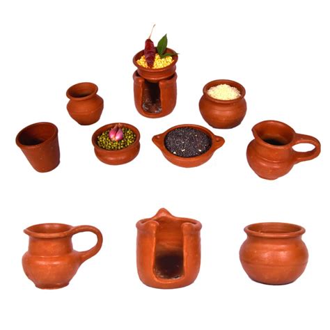 Buy Trustful Gift House TGH Mitti ke Kitchen Set - Clay Miniature ...