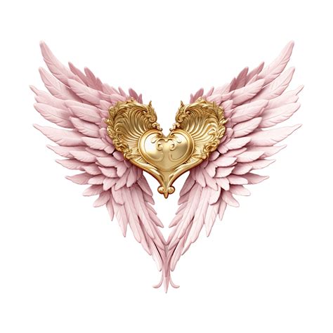 Heart With Angel Wings Illustration, Heart With Angel Wings, Heart PNG ...