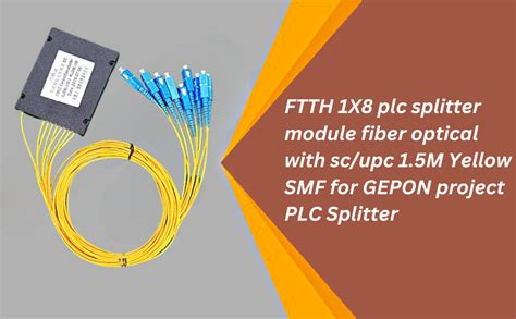 Generic FTTH 1X8 plc splitter module fiber optical with sc/upc 1.5M ...